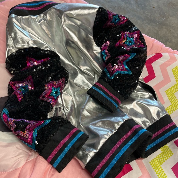 Girls XS(4-5) LOL OMG Surprise Glitter Sparkle Sequins Jacket Zip-Up Long Sleeve - Picture 3 of 3